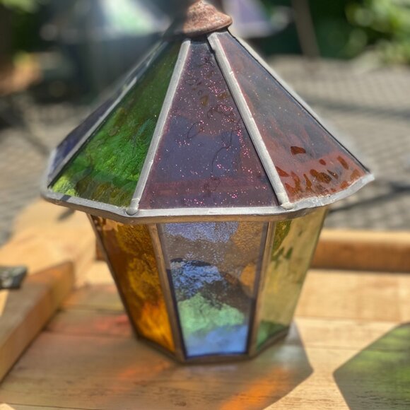 36-(VHD) Vintage. Stained Glass. Hanging. Lamps. - Picture 2 of 10